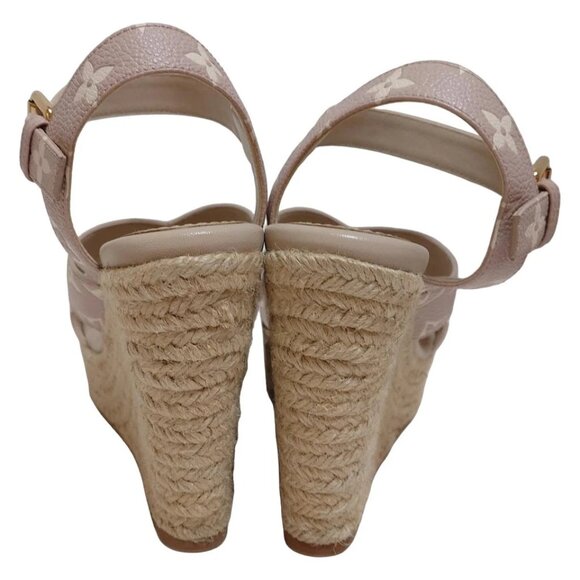 LOUIS VUITTON - Gray Beige Cream Women's Sandals Hemp 558-081525 - Picture 3 of 6